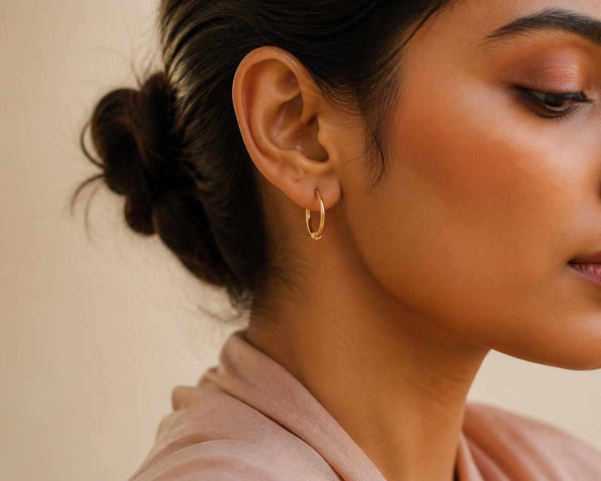 Earrings, Naira Flore demi-gold