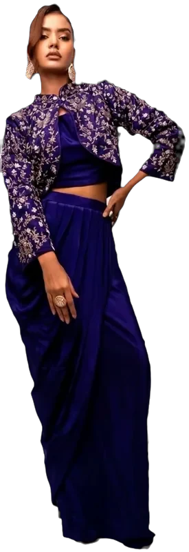 Indigo zardozi
